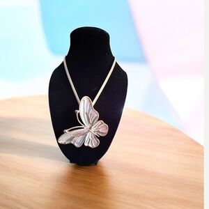 Butterfly Pendant Necklace snake chain